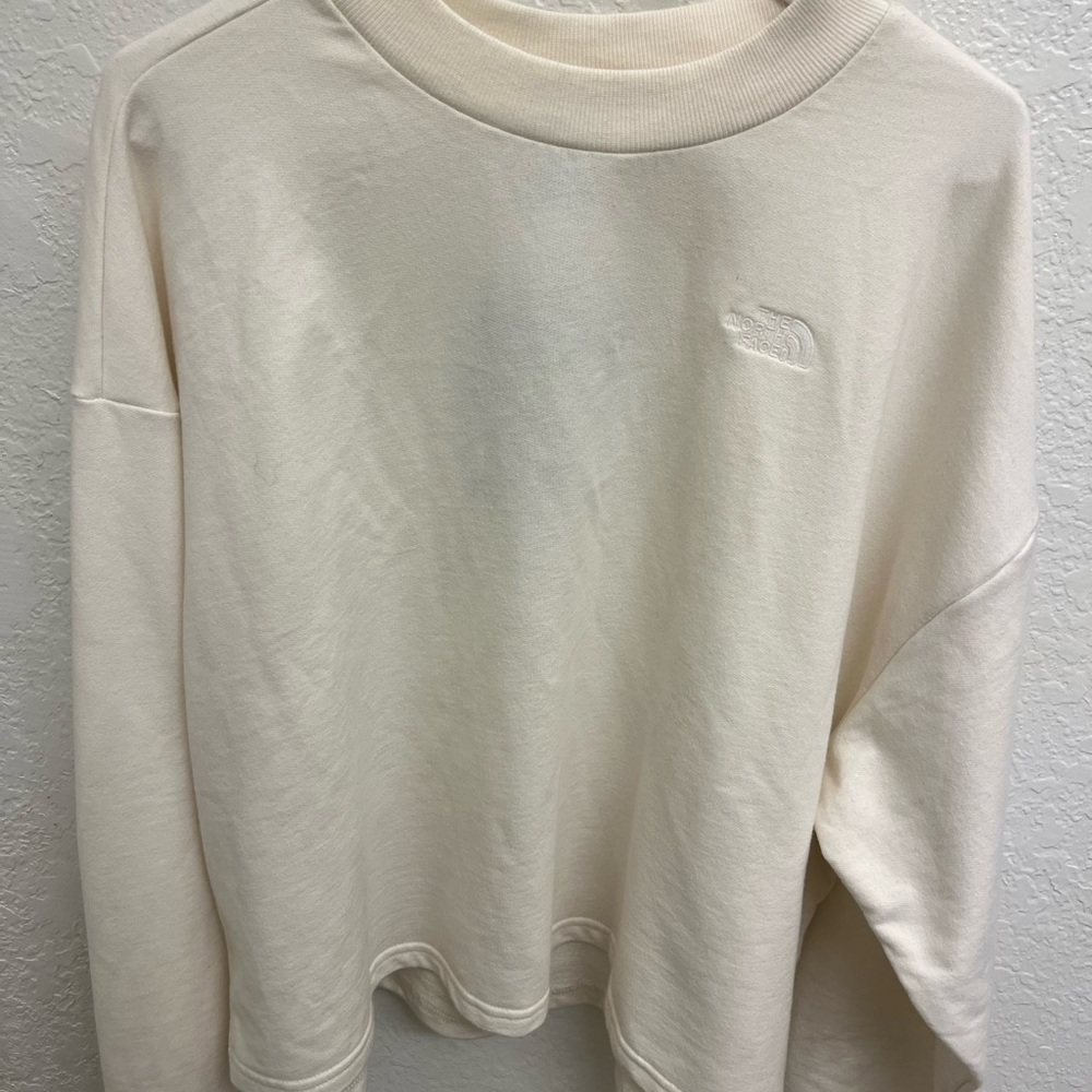 North Face Women Simple Logo Crew Neck gardenia White New